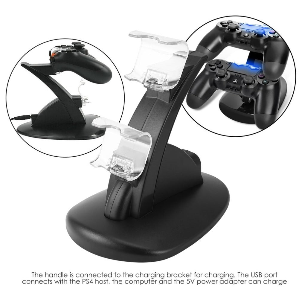 For Playstation PS4 Dual Controller Charger Dock Stand Gamepad Charging Station with LED Indicators For Playstation PS4 Dual Controller Charger Dock Stand Gamepad Charging Station with LED Indicators